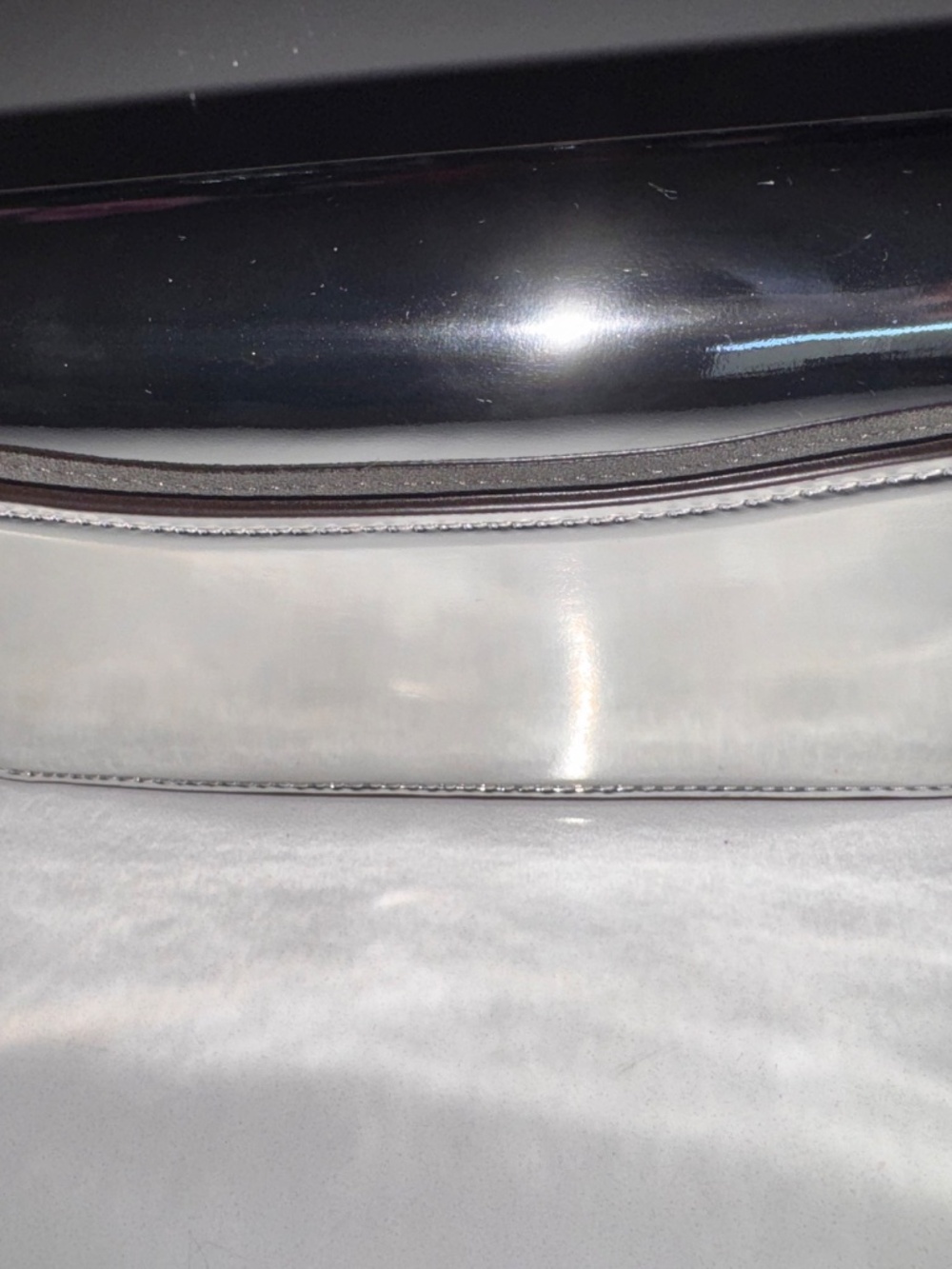 Coach Tabby Metallic Silver Leather Crossbody Wristlet - Picture 6 of 11